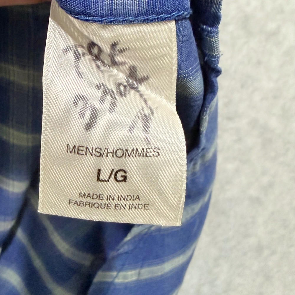 The North Face‎ Button Down Mens L Blue Plaid Long Sleeve AB5E Hiking Shirt - Picture 5 of 9